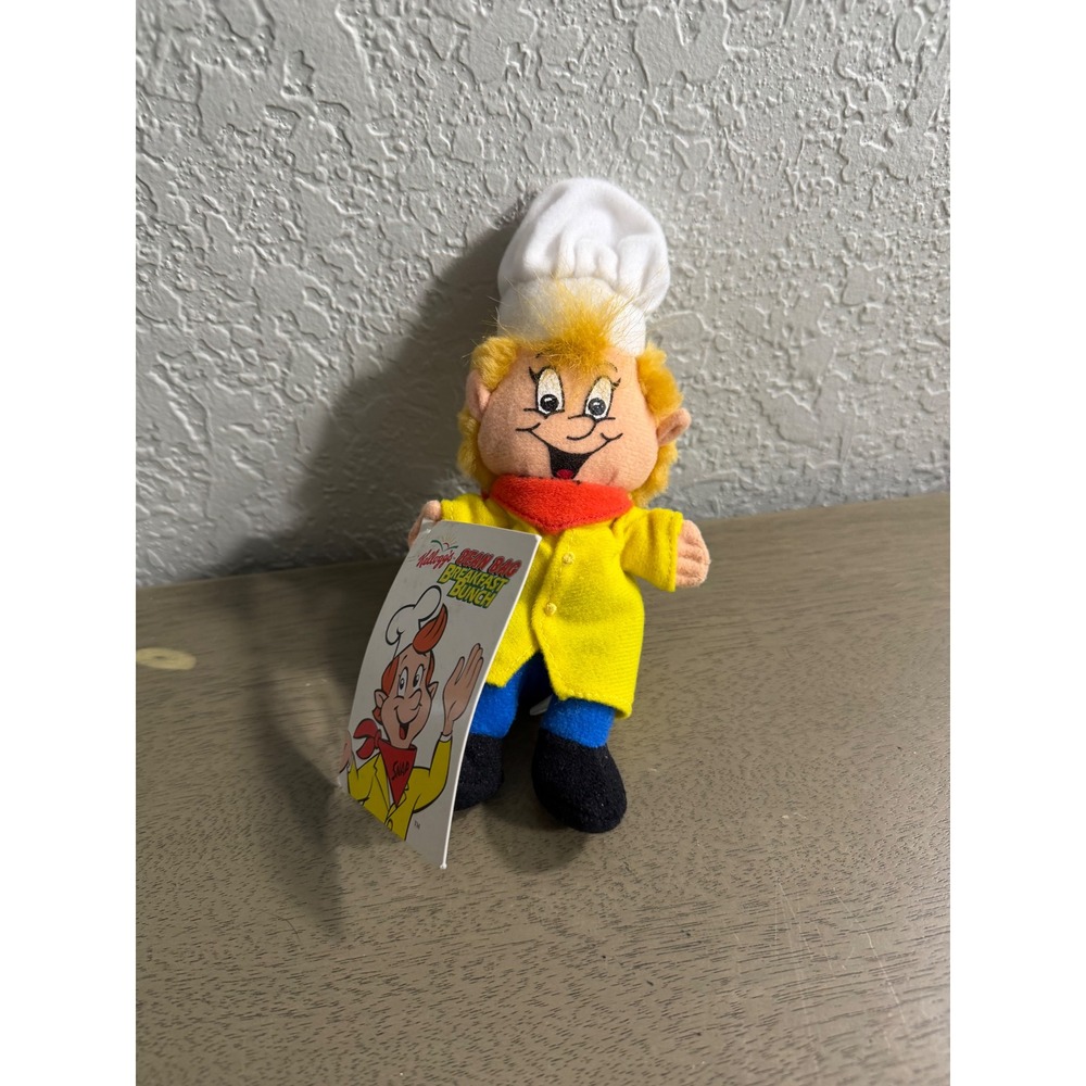 Vintage 1997 Kelloggs Snap Bean Bag Breakfast Bunch Rice Krispies Plush Mascot